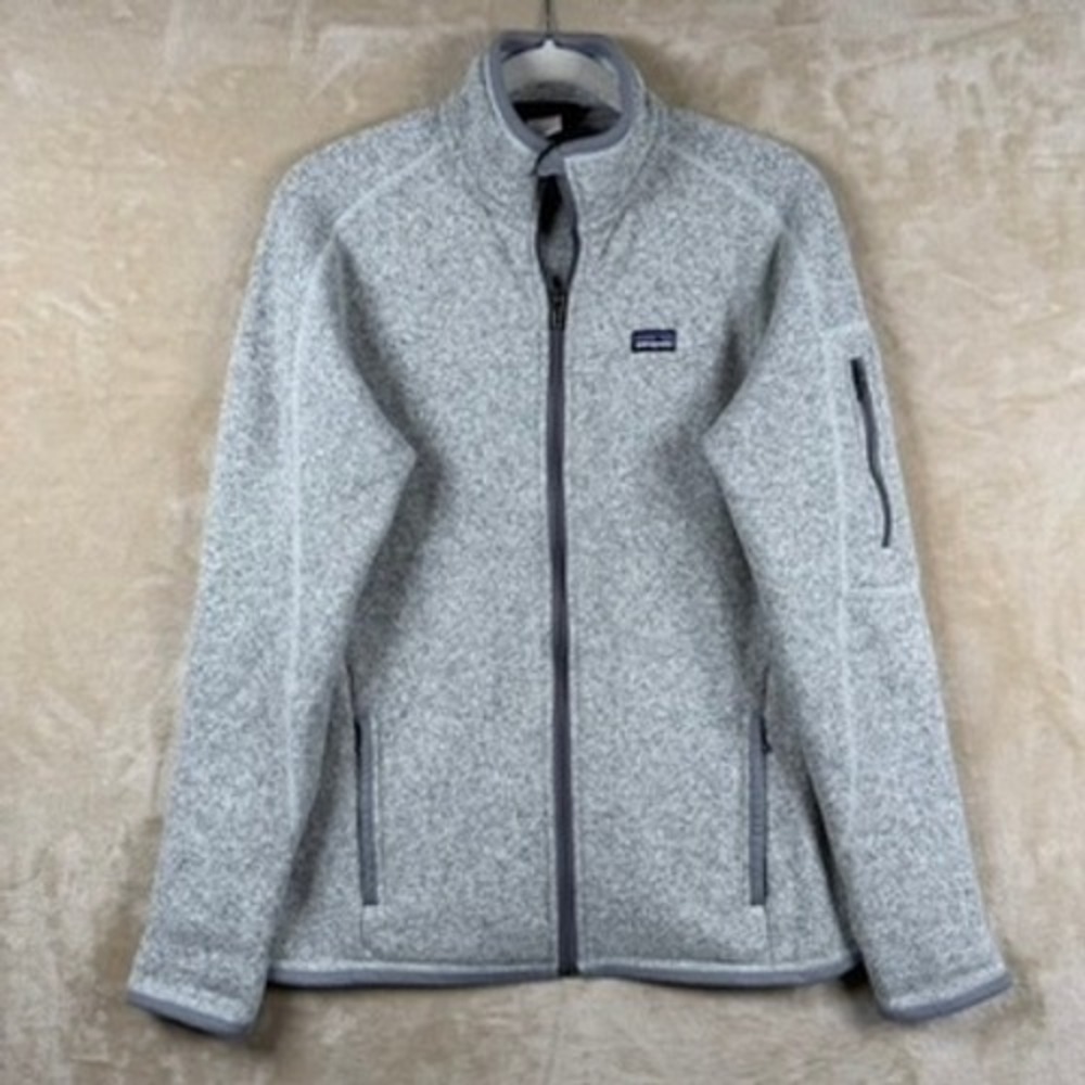 Patagonia Women M Better Sweater Full Zip Jacket Light Gray Heather Granola Girl